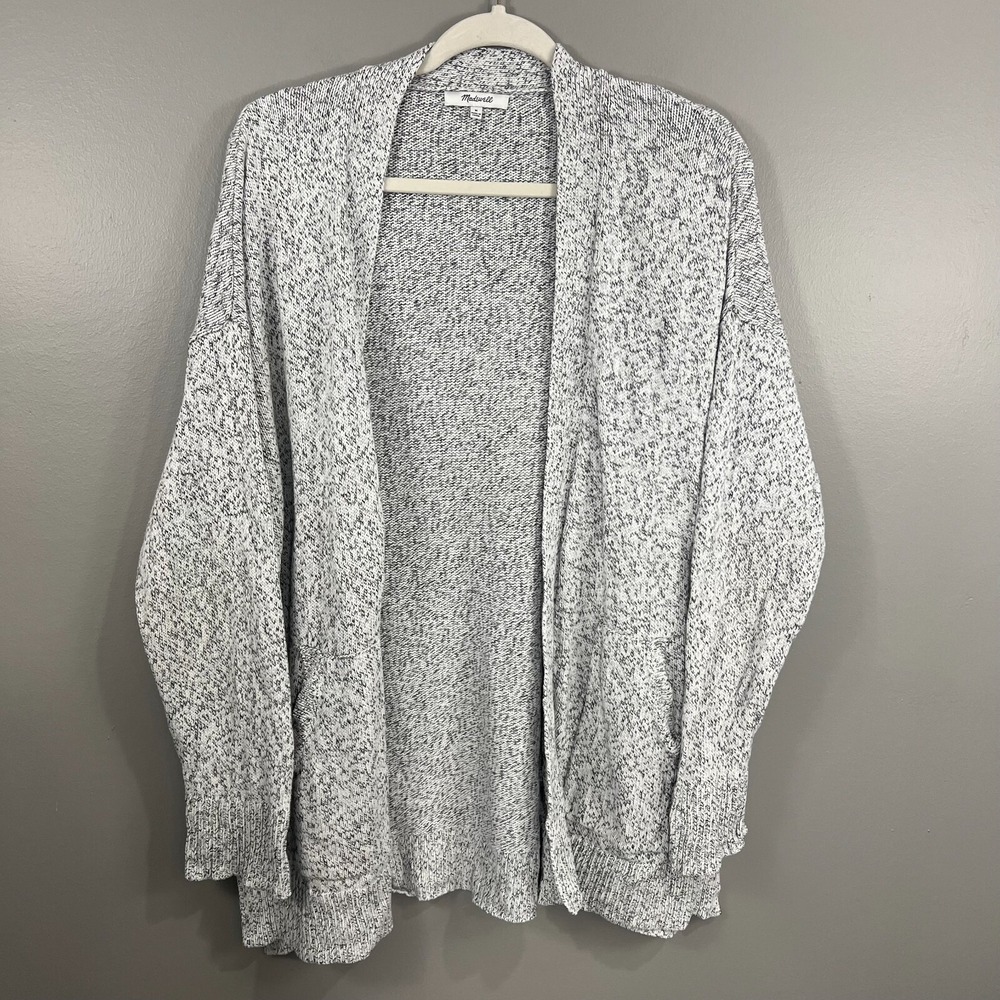 Madewell Open Front Marled Bradley Grandpa Cardigan Sweater Size M Pockets